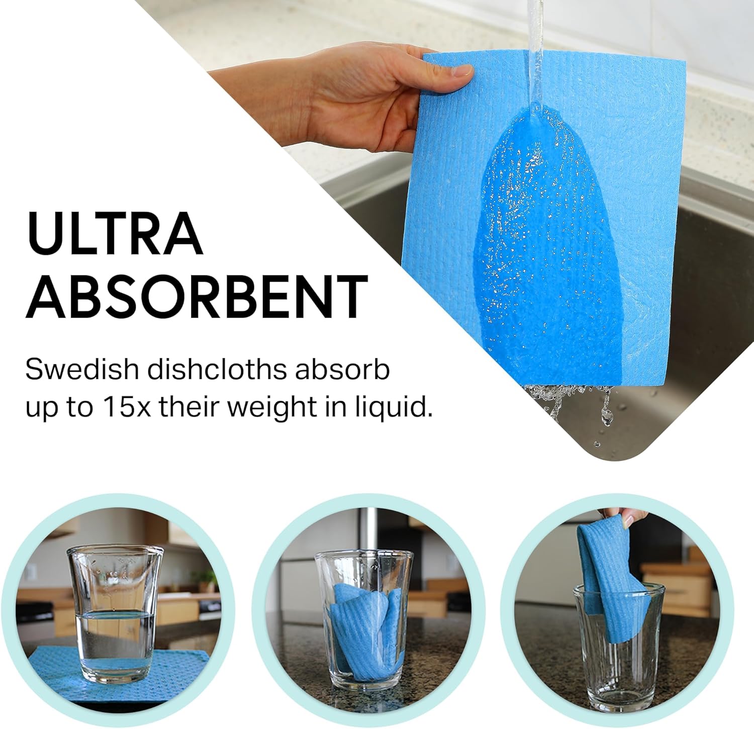 Swedish dishcloths for the kitchen – reusable, washable & eco-friendly